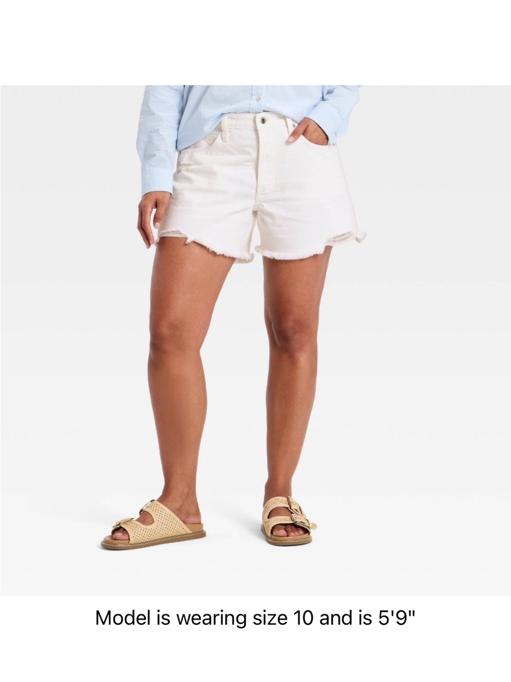 Universal Thread White Distressed Hem Denim Shorts